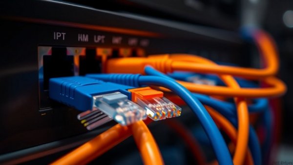 Emporia fiber internet project showcasing colorful ethernet cables.