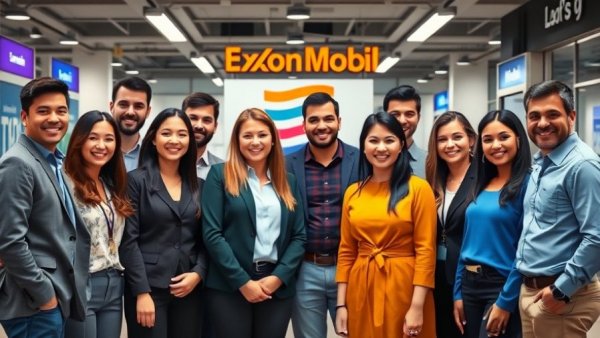 Diverse employees at ExxonMobil showcasing resource groups.