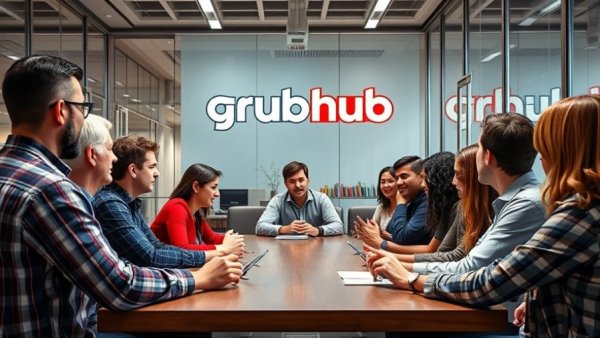 Grubhub meeting promoting employee resource groups for inclusion.