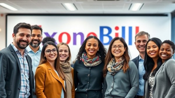 Employee resource groups at ExxonMobil team photo with logo.