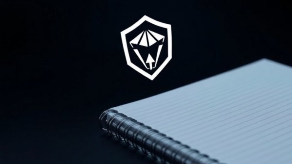 Digital notebook and logo symbolizing AI agent security with Microsoft Red Teaming.