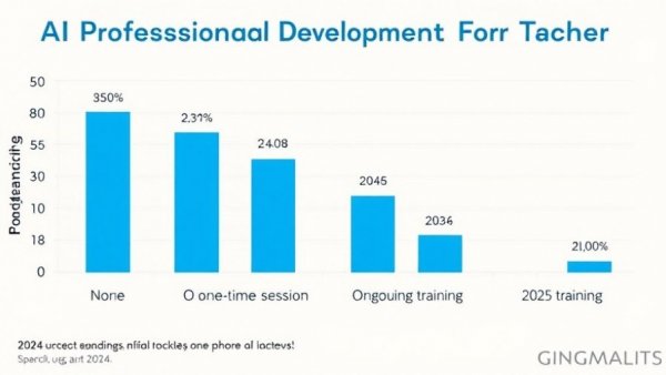 Chart on AI professional development for teachers from 2024 to 2025.