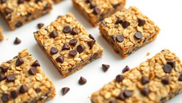 Healthy family meals: homemade oat chocolate chip granola bars.