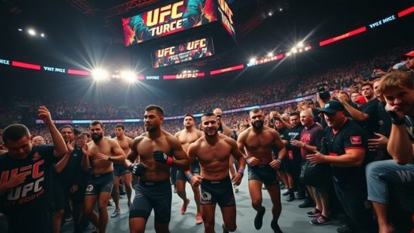 Dynamic UFC fighter entrance enhancing AI-powered fan experience.