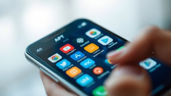 AI in recruiting illustrated by a smartphone with AI app icons.