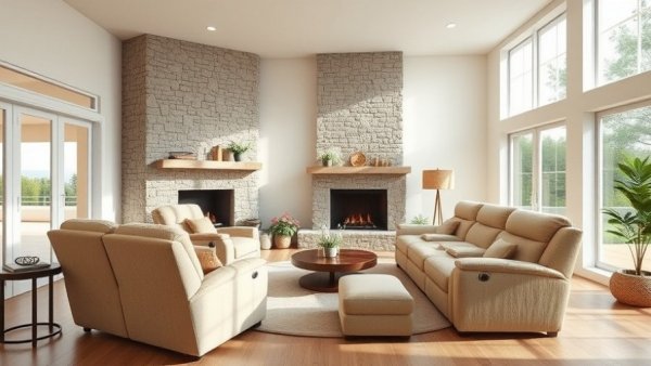 Stylish recliners for remote work spaces in a cozy living room.