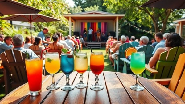 Tiny Jazz Jazz Brunch with cocktails by stage San Antonio.