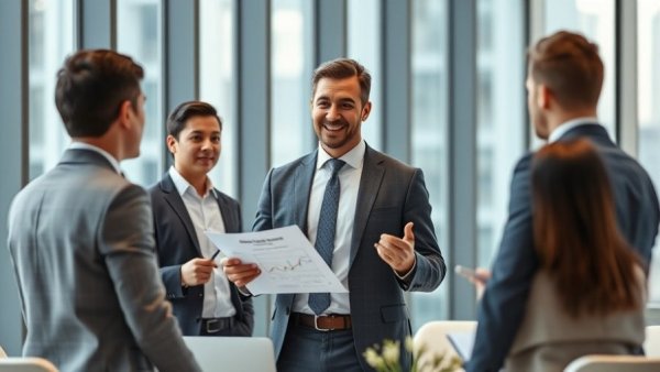 HR technology executive presenting 2026 results in modern office.