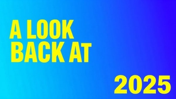 A retrospective banner for San Antonio community events with bold text on blue.