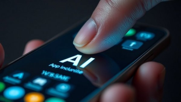 AI in recruiting: close-up of smartphone with AI apps.