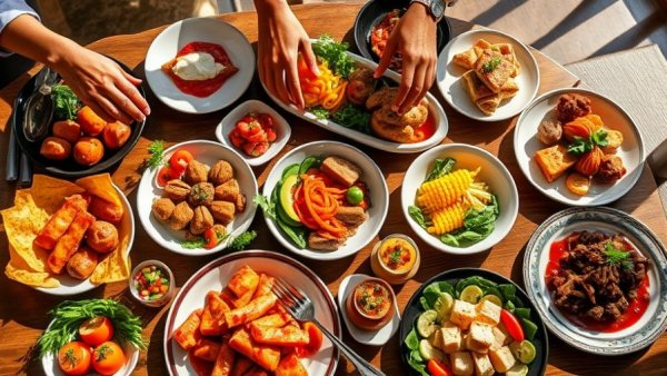 San Antonio restaurants vibrant dining setup with gourmet dishes.