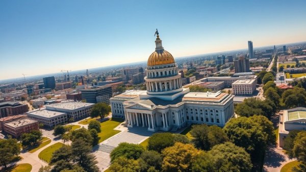 Aerial view of California State Capitol symbolizing California employment law changes 2026.