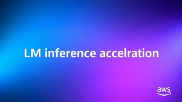LLM inference optimization text on gradient background with AWS branding.
