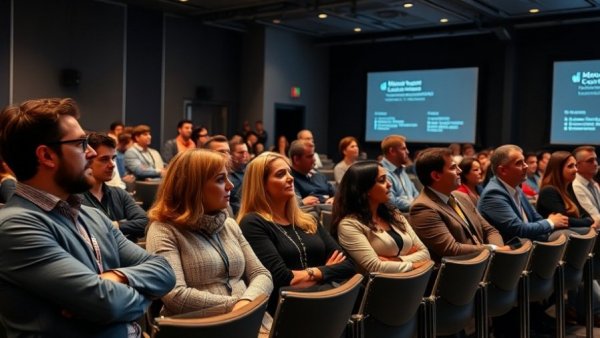 Panel discussion on trust in AI, diverse group engaged on stage.
