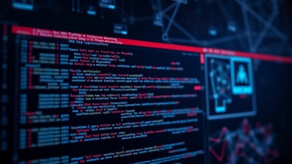 Illustration of targeted data poisoning in AI with coding interface.
