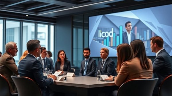 Panel discussing AI startup funding in a modern corporate setting.