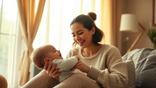 Sunshine baby meaning captured in a warm, joyful mother-baby moment.