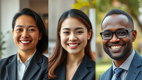 Professionals smiling at San Antonio community events.
