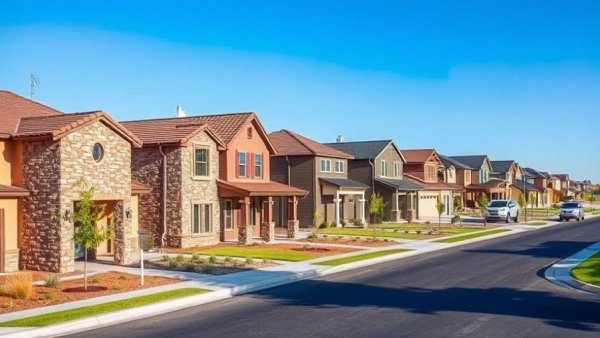Modern suburban homes in Las Vegas under a clear blue sky.