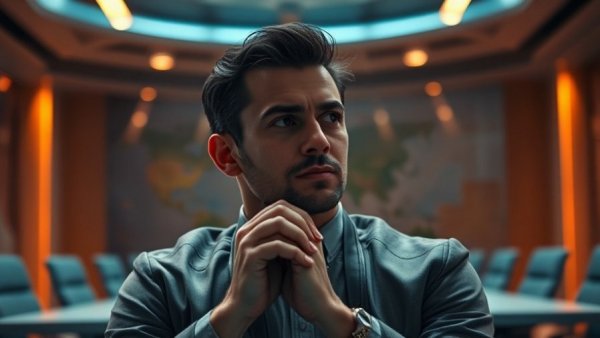 Reflective man contemplating at a conference, related to xAI Mississippi data center investment.