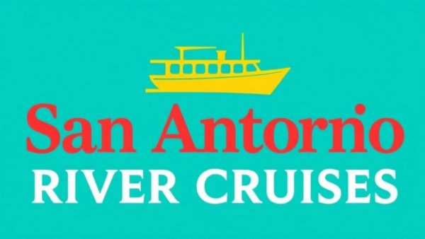 San Antonio River Cruises logo on teal background.