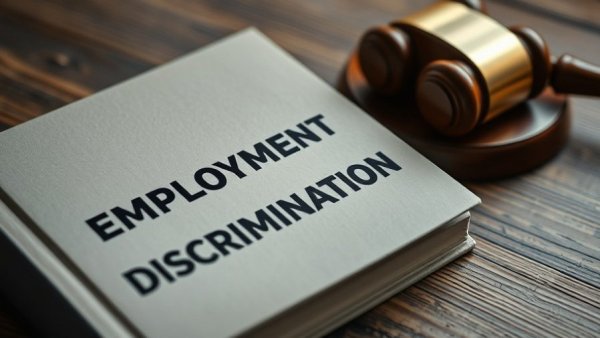 HR compliance concept with employment discrimination book and gavel.