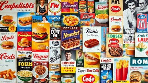 Collage of vintage and modern food advertisements for ERG news 2025.
