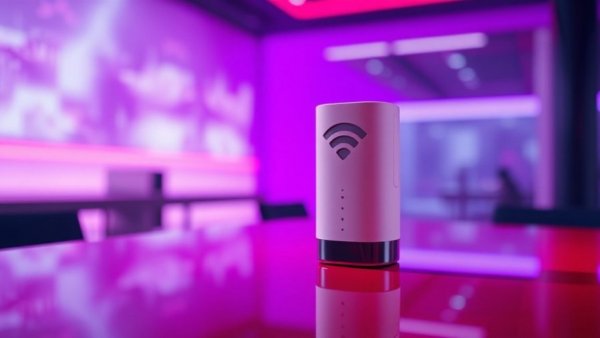 TP-Link Deco 7 Pro BE14000 WiFi system, sleek design on red surface.