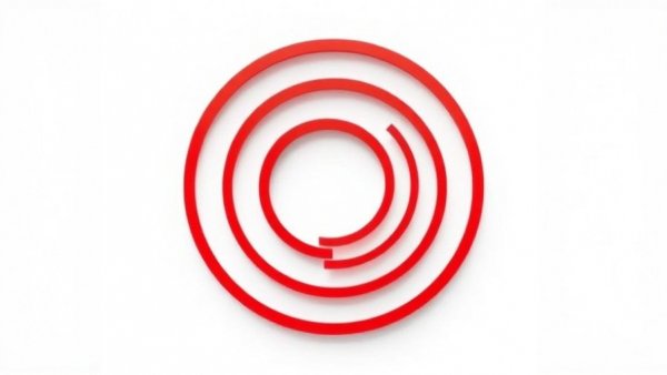 Minimalistic red concentric circle logo design, abstract representation.
