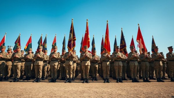 Military ceremony highlighting leadership and discipline.