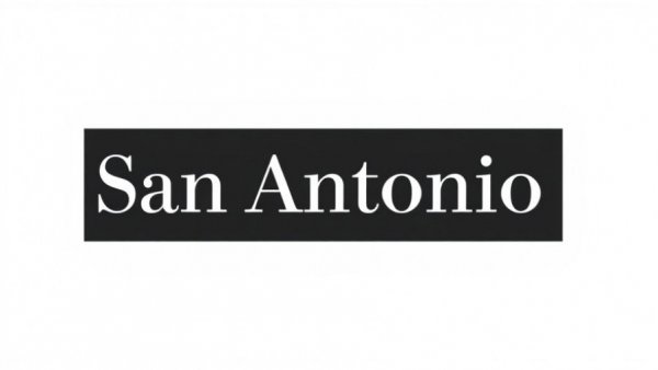 Minimalistic 'San Antonio Current' text logo for San Antonio arts events.