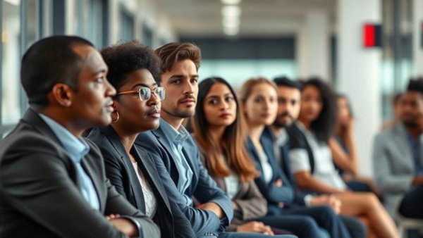 Candidates waiting for interviews, skills-first hiring.