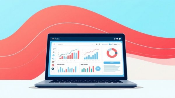 Stylized laptop displaying charts and graphs for MLflow in machine learning.