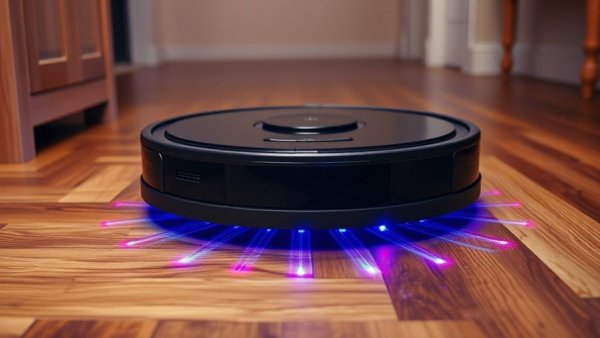 Shark PowerDetect UV Reveal robovac showcasing cleaning and UV detection.
