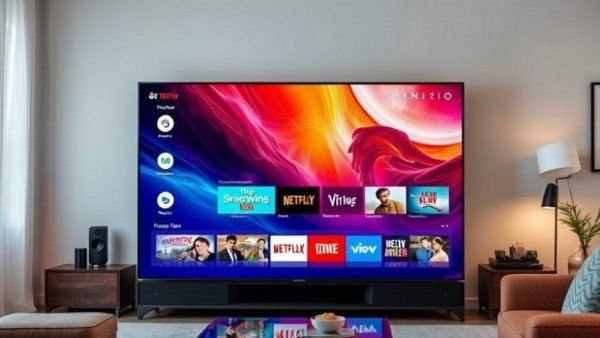 Smart TV interface showing streaming apps for how to speed up your smart TV tutorial.