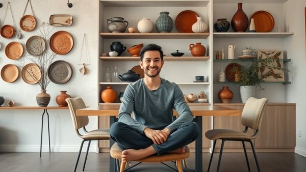 Modern dining trends Omaha: Stylish dining area with decorative wall.