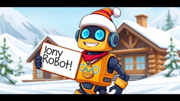 AI education update February 2026, cartoon robot in snowy mountains.