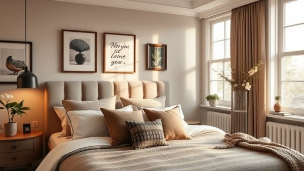 Elegant cozy bedroom upgrades showing stylish decor, warm ambiance.