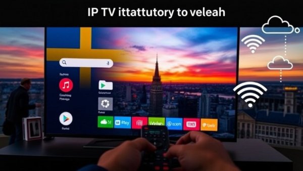 Guide on setting up IPTV on Android TV in Sweden with interface and Swedish flag.