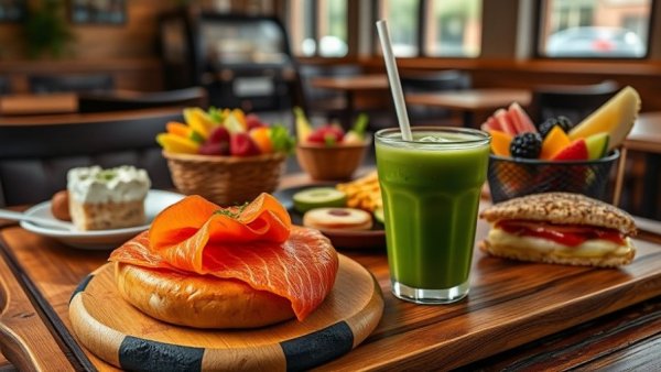 Delicious spread at San Antonio restaurants featuring smoked salmon, matcha, and more.