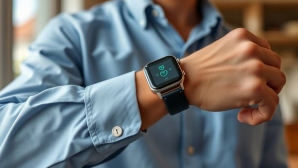 Person adjusting smart medical alert watch indoors, Best Medical Alert Systems with Fall Detection