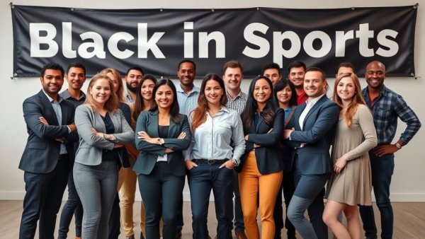 Black in Sports Panel group photo in a studio setting.