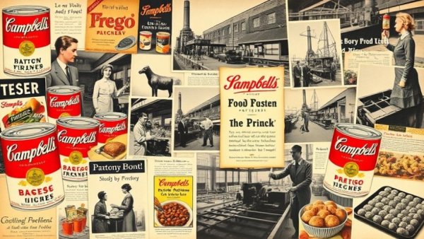 Nostalgic food advertisements collage with vintage imagery, ERG industry trends 2025.