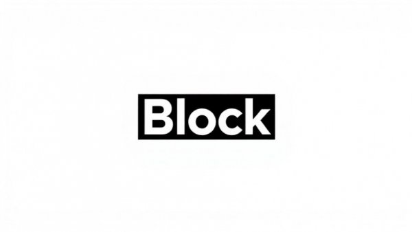 Block logo with bold design on black background.