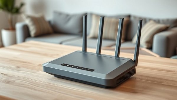 Best Routers for Fiber Internet 2026: modern dual-band router with antennas on wooden table.