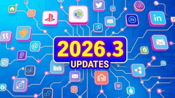 Home Assistant 2026.3 features infographic with tech logos.