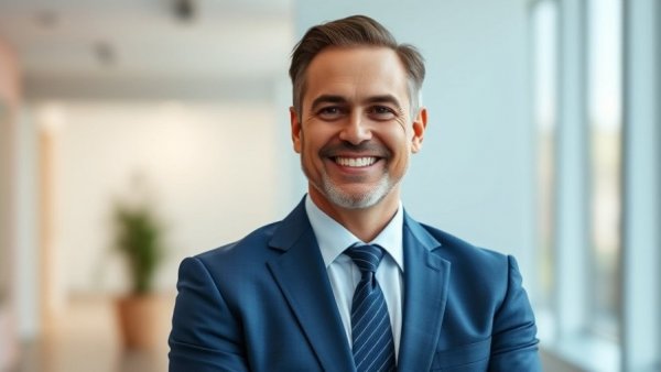 Confident businessman in office, representing AI startup funding