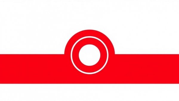 Abstract red concentric circles forming an arrow for Target Forward sustainability strategy.