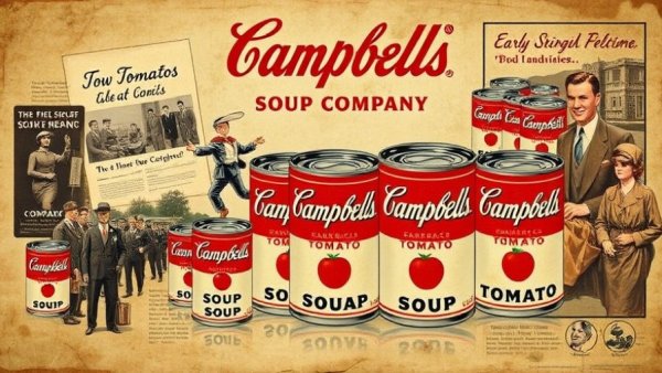 Historical collage of Campbell Soup Company.