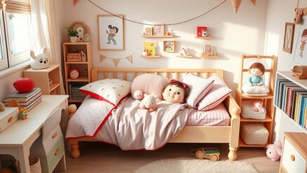 Charming toddler bed in playful room decor, ideal for transition tips.
